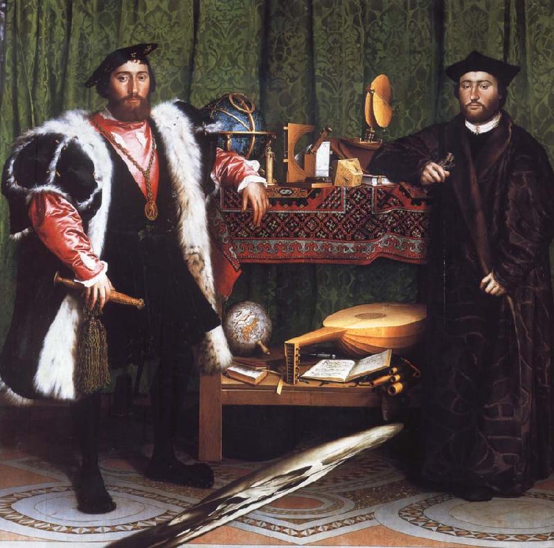 Hans holbein the younger Portrait of Jean de Dinteville and Georges de Selve Sweden oil painting art
